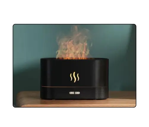 Air Humidifier Diffuser Aromatherapy Fire Effect Fireplace Black 180ml Air Humidifier Diffuser Aromatherapy Fire Effect Fireplace Black 180ml