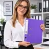 A4/80mm Document Binder with Lever Mechanism, Purple