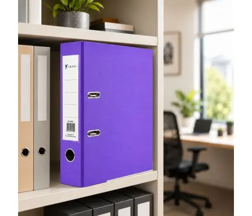 A4/80mm Document Binder with Lever Mechanism, Purple