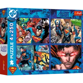 Puzzle - 4x250 - Superman's Courage - Warner Superman Trefl 13340