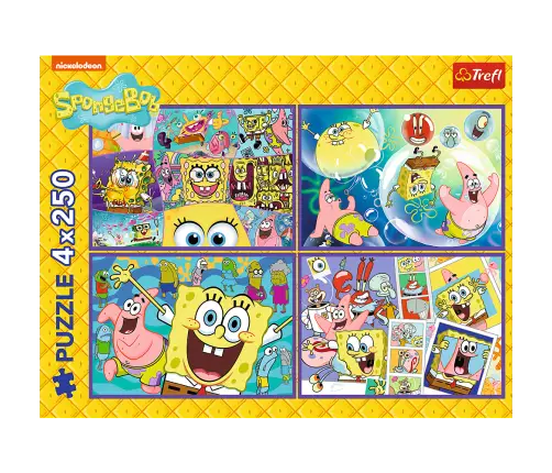Puzzle - 4x250 - SpongeBob's Crazy World Trefl 13342