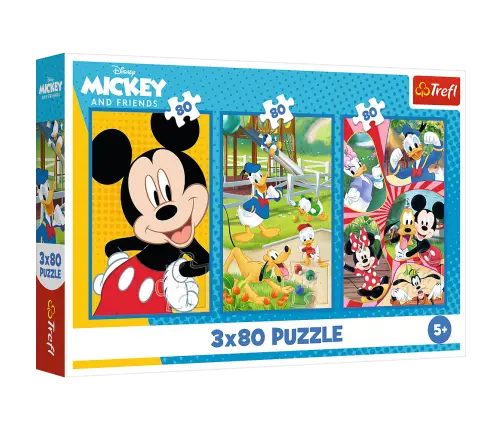 Puzzle - 3x80 - Mickey Mouse Team Trefl 34887