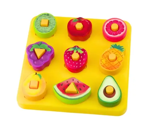 Educational Puzzle For Children Geometric Fruits Interlacing