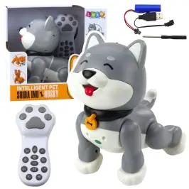 Interactive Husky Robot Dog Remote Controlled RC Voice Tricks Gray