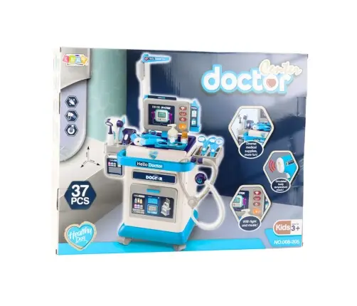 Doctor's Set Medical Trolley with EKG Lights Sounds 37 pcs. Doctor's Set Medical Trolley with EKG Lights Sounds 37 pcs.