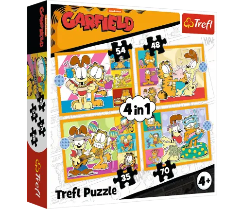 Puzzle 4-in-1 – Garfield Loves Lasagna – Trefl 34673