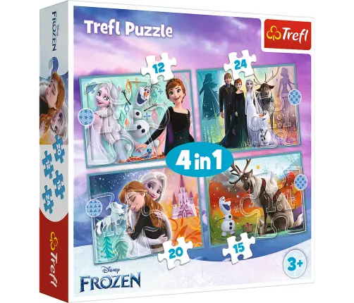 Puzzle - 4in1 (12, 15, 20, 24) - The Amazing World of Frozen - Trefl 34381