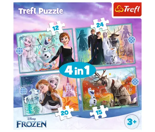 Puzzle - 4in1 (12, 15, 20, 24) - The Amazing World of Frozen - Trefl 34381