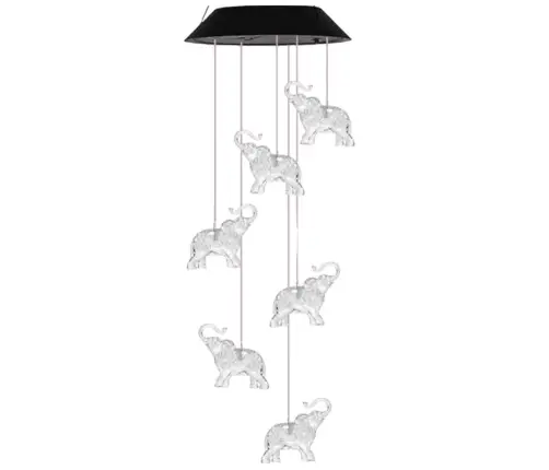 Solar Garden LED Bell Lamps Elephants Colorful 70cm