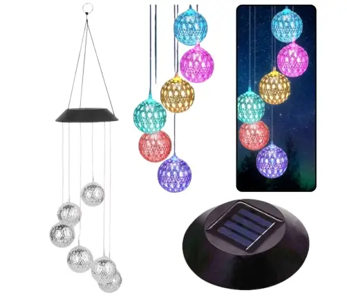 Solar Garden LED Bells Moroccan Balls 70cm