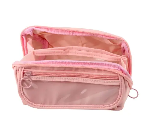 Pencil Case School Kit, Expandable, Roomy, Pink, 20x10cm