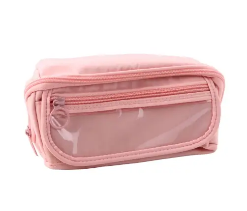 Pencil Case School Kit, Expandable, Roomy, Pink, 20x10cm