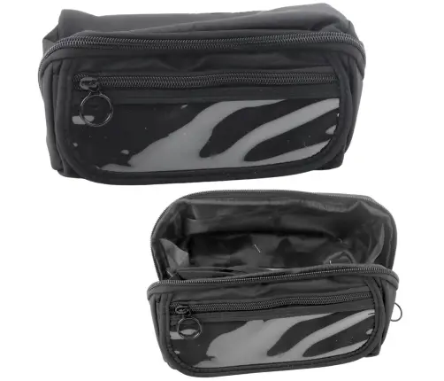 Pencil Case School Kit, Expandable, Roomy, Black, 20x10cm