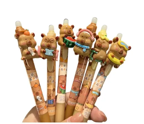 Capybara 3D Blue Ink Automatic Pen with Eraser