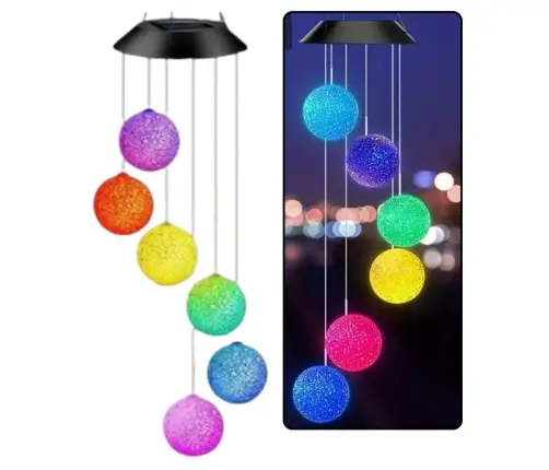 Solar Garden LED Bells Balls Colorful 70cm