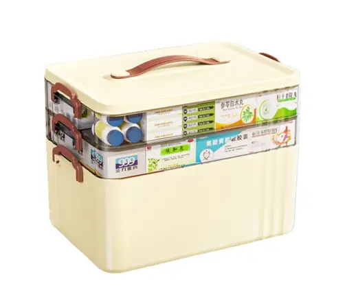 3-Level Roomy Medicine Organizer Box Home First Aid Kit