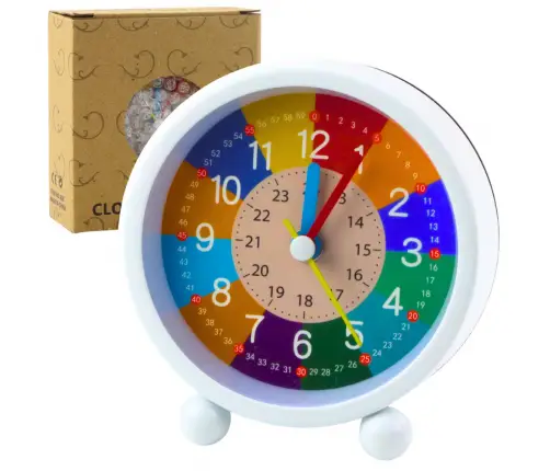 Children's Alarm Clock Educational Quartz Minutes Seconds Colorful 9cm