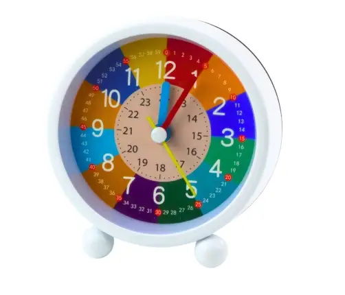 Children's Alarm Clock Educational Quartz Minutes Seconds Colorful 9cm