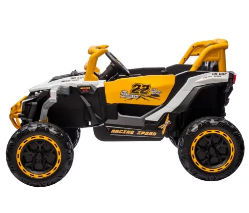 M1 White and Yellow Battery-Powered Vehicle 4x4