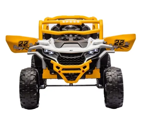 M1 White and Yellow Battery-Powered Vehicle 4x4