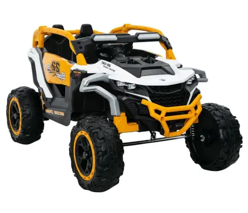 Two-seater children's electric buggy M3 Yellow and White