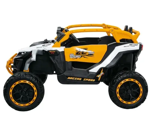 Two-seater children's electric buggy M3 Yellow and White