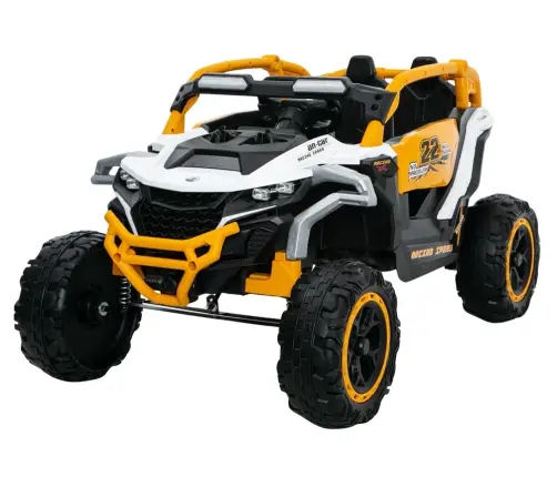 Two-seater children's electric buggy M3 Yellow and White