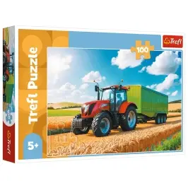 Puzzle 100 - Agricultural machinery - tractor with trailer Trefl 16494 Puzzle 100 - Agricultural machinery - tractor with trailer Trefl 16494