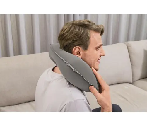 Inflatable Travel Pillow 46 x 28 cm Croissant Gray Bestway 67006