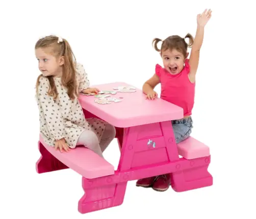 Dorex Pink Children's Garden Table and Bench Set