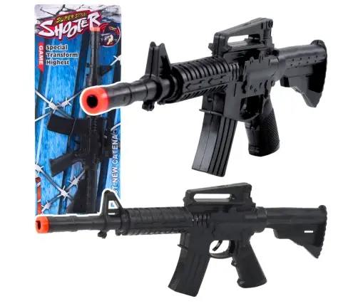 Toy Rifle Mechanical Shot Sound Black 32cm