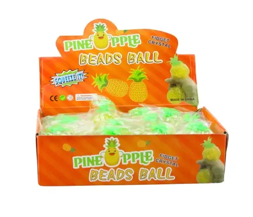 Pineapple Fruit Anti-Stress Squishy with Hydrogel Balls Yellow