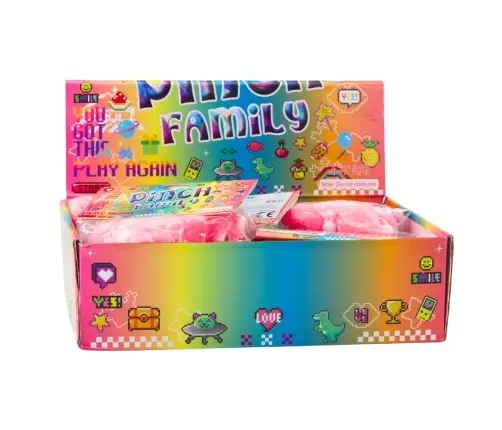 Sensory Squishy Soft Kitten with Pearls and Pompoms Pink 8cm