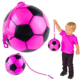 Rubber Soccer Ball Pattern Spring Holder Pink 22cm