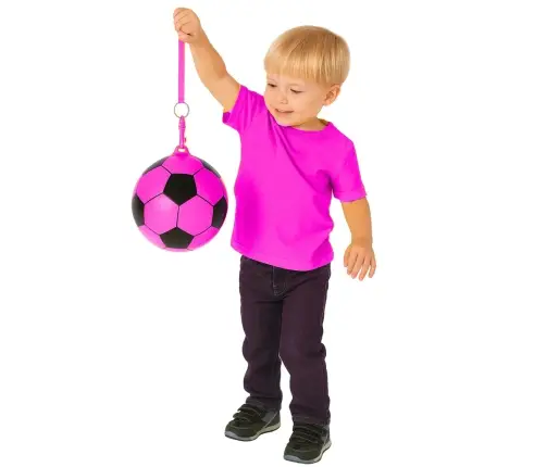 Rubber Soccer Ball Pattern Spring Holder Pink 22cm