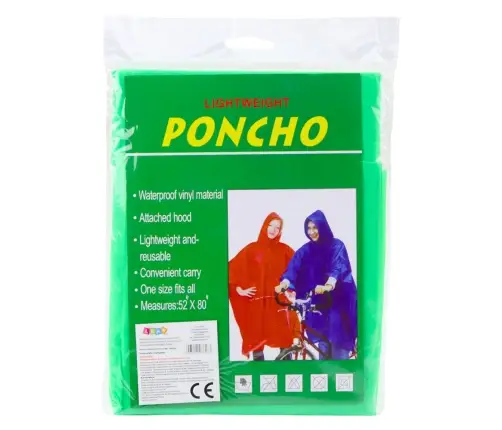 Reusable Raincoat Green 132 x 203 cm