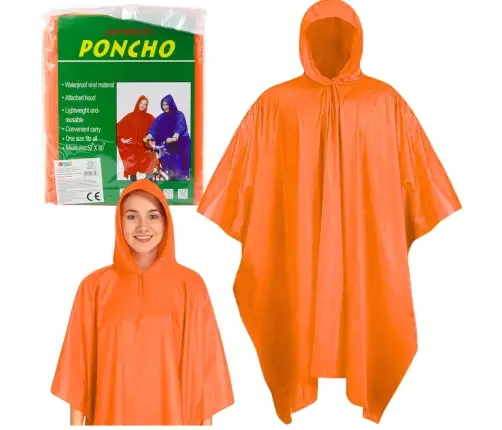 Reusable Raincoat Orange 132 x 203 cm Reusable Raincoat Orange 132 x 203 cm