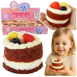 Squishy Fruit Cake Decorative Flexible Decoration 6 x 7 cm
