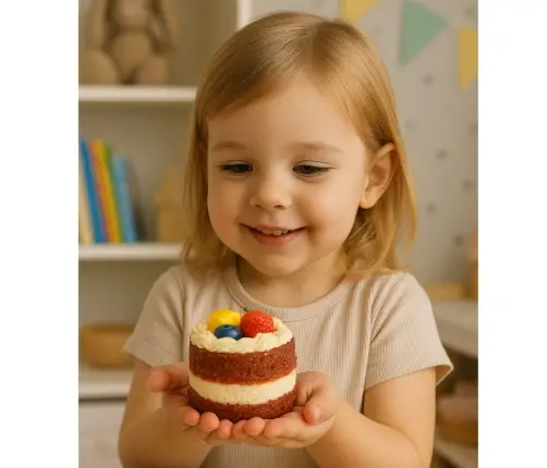 Squishy Fruit Cake Decorative Flexible Decoration 6 x 7 cm