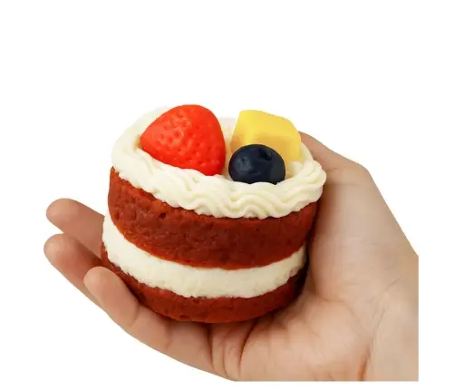 Squishy Fruit Cake Decorative Flexible Decoration 6 x 7 cm
