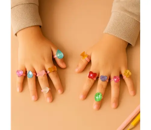 Beauty Set Children's Rings Colored Diamonds 50 pcs.