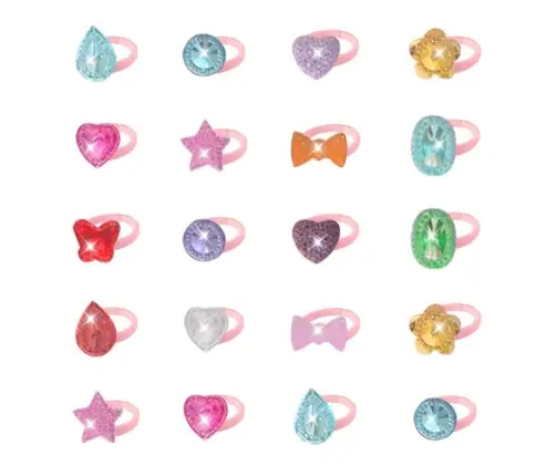 Beauty Set Children's Rings Colored Diamonds 50 pcs.