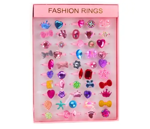 Beauty Set Children's Rings Colored Diamonds 50 pcs.