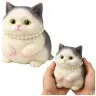 Sensory Squishy Soft Kitten with Pearls White and Gray 15cm