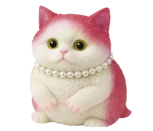Sensory Squishy Soft Kitten with Pearls White and Gray 15cm
