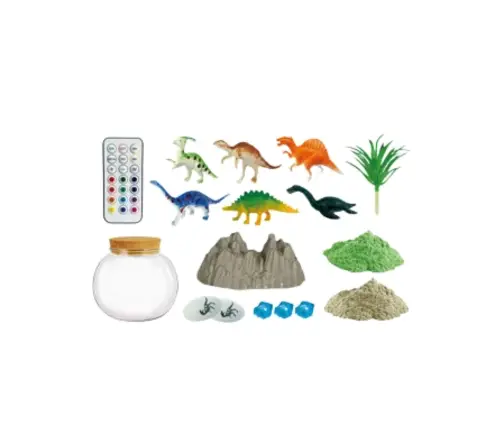 DIY Dinosaur Terrarium Creative Kit with LED Light and Remote Control