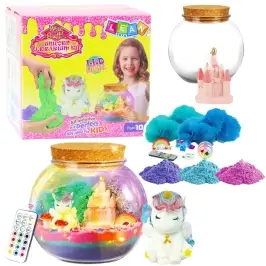 Creative DIY Terrarium Kit with a Little Unicorn LED Lamp and Remote Control