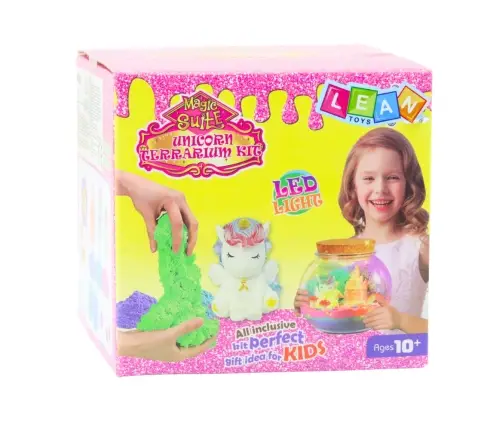 Creative DIY Terrarium Kit with a Little Unicorn LED Lamp and Remote Control