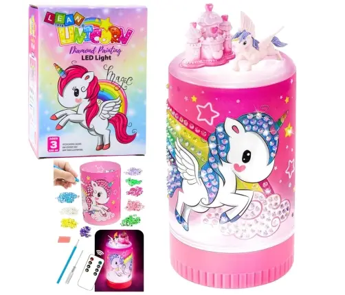 Creative Kit Unicorn in a Jar Diamonds Night Lamp Remote Control DIY