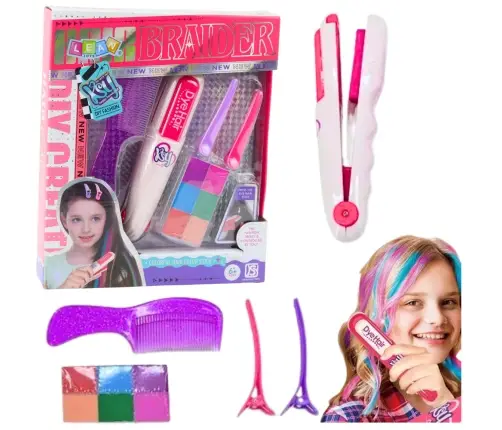 Zestaw Do Koloryzacji Włosów Prostownica Kolorowe Kredy Spinki Grzebień